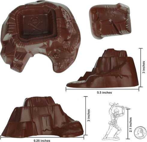 Tim Mee Toy TimMee Playset Battle Terrain Plastic Army Men Accessories - Volcano Island Boat