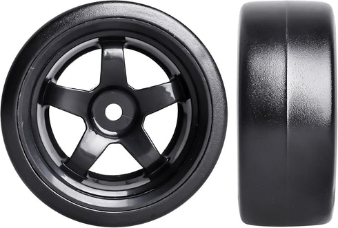Hobbypark 12mm Hex 1/10 RC Drift Tires, Hard Plastic Wheels for Tamiya HPI Traxxas Kyosho Redcat HSP (Set of 4)