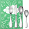 EIUBUIE Kids Silverware Set, 18/10 Stainless Steel Toddler Utensils, Safe Reusable Cutlery Flatware, 4 Piece Mirror