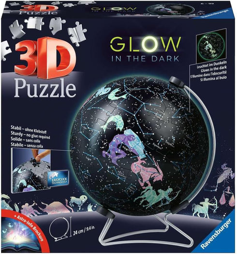 Ravensburger Puzzle-Ball Starglobe with Glow-in-The-Dark Edition: 180 Piece 3D Jigsaw Puzzle for