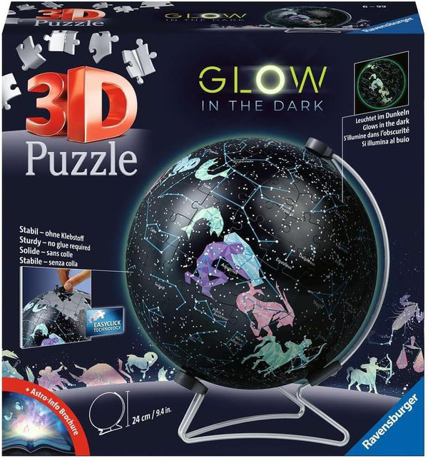 Ravensburger Puzzle-Ball Starglobe with Glow-in-The-Dark Edition: 180 Piece 3D Jigsaw Puzzle for