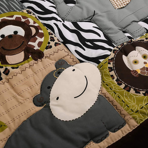 CribMATE 1 Nursery Crib Quilted Comforter PC Baby Girl Baby Boy Crib Quilt/Comforter Baby Gift Idea (Forest Animal