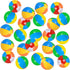 Hungdao Mini Beach Ball Decoration, Rainbow Inflatable Pool Ball with Hanging Rope and Hooks for Summer Party Ornament