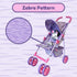 Baby Doll Stroller for Toddlers 1-3, Pink & Purple Folding Baby Toy Stroller for Dolls, Pillow Animal Toy