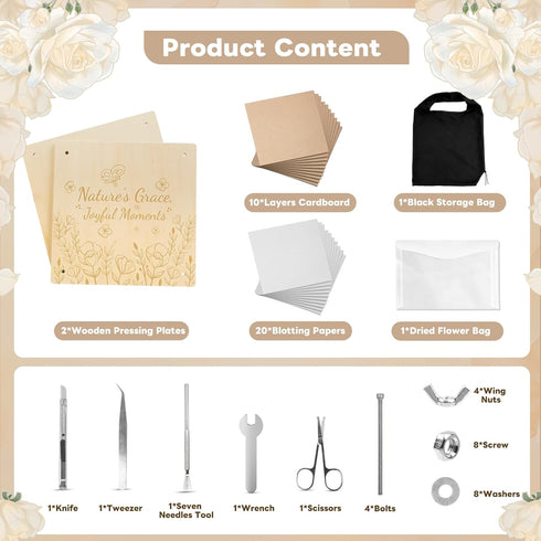 11" 11" 10 zunmial Flower Press KitCraft Kits x Large Layers Wooden Flower Presser for Adults & Teens DIY Bouquet