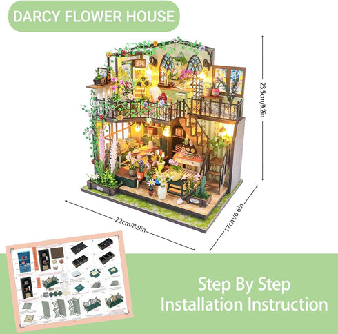 PANZIYU DIY Miniature House Kit, Fairy Dollhouse for Adults to Bulid,Tiny Home Making Kit with Wooden Furniture