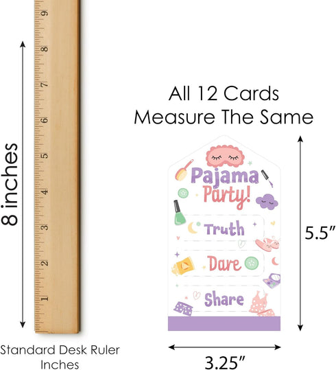 Big Dot of Happiness Pajama Slumber Party - Girls Sleepover Birthday Game Pickle Cards - Set of 12