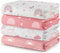 REZIPO 4 Pack Baby Girl Muslin Swaddle Blankets 70% Bamboo 30% Cotton Pink