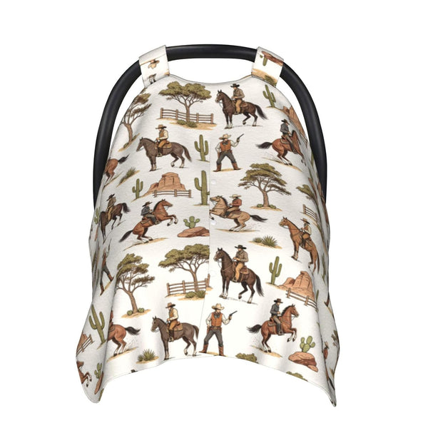 Yobvec Western Baby Car Seat Canopy Cover Multi Use Nursing Cover for Mom