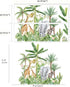 Runtoo Tropical Jungle Animal Wall Decals, Giraffe Elephant Plants Wall Stickers for Kids Room Bedroom Wall Decor
