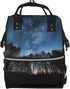 QSMJKLD Night sky Diaper Bag with Changing Pad, Pacifier Holder - Multifunction Travel
