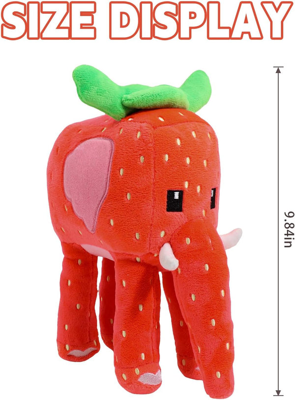 EYJVAF 9.8-Inch, Strawberry Elephant Plush Cute Stuffed Animal Inspired by Steal a Brainrot Style, Soft Kawaii Plushie