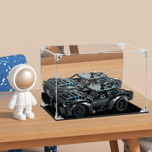 Acrylic Display Case - Clear Action Figure Display Case with Mirrored Back, Dustproof Storage Box for Collectibles