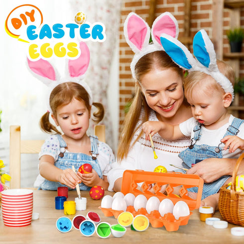 18 1, 2, 3 CPSYUB Toddler Toys, Month Toys, Christmas Eggs Gifts for Year Old Girls/Boys, Montessori Matching Eggs