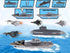 Set 5+ Crelloci Aircraft Carrier Military Naval Ship Toy Play with Small Scale Model Planes Fighter Jets, Battleship