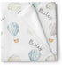 Lovable Gift Co Hot Air Balloons Personalized Baby Receiving Swaddle Blanket, Blue