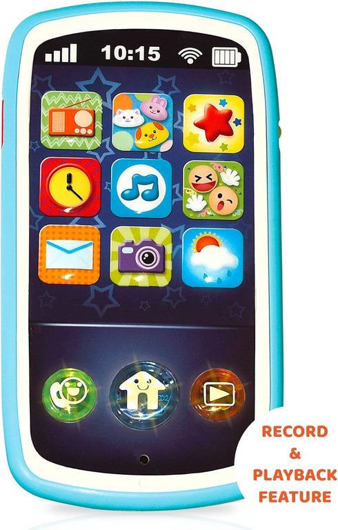 Baby Phone Toy with Record & Playback, Musical Interactive Learning Cell Phone for Kids 6+ Months