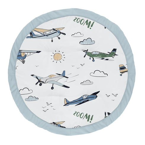 Sweet Jojo Designs Vintage Airplane Boy Baby Play Mat Tummy Time Activity