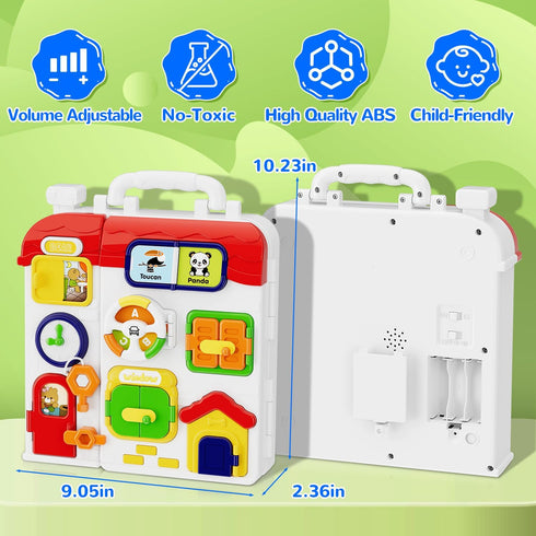 MFEESYOB 1 12-18 1-3, 1+ Montessori Toys for Year Old Boy Girl, Musical Montessori Busy Board for Month Age