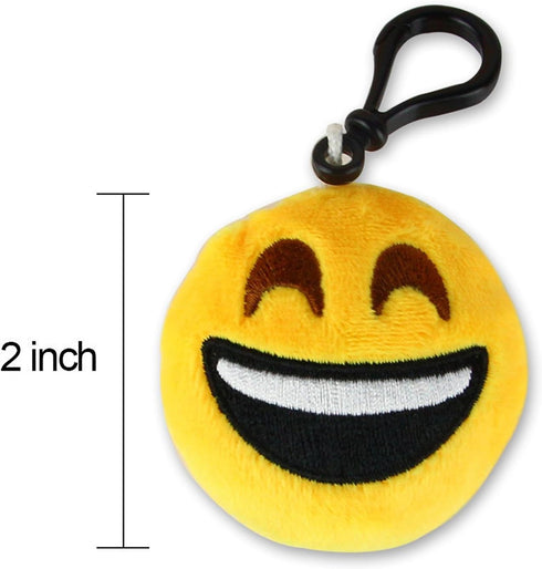 (64 Pack) Dreampark Emoticon Keychain Mini Cute Plush Pillows, Party Favors for Kids Valentine's Day Gifts / Birthday