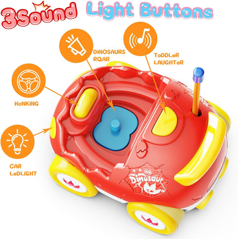 2 Pack 2 3 4 5 2-5, Kidz do Dinosaur Remote Control Cars Toys for Kids Years Old, Easter Present Birthday Gifts