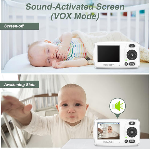 HelloBaby HB30 8 1000ft 2.4 inch Video Baby Monitor with Digital Camera and Audio, No WiFi No App Safety Baby Monitor