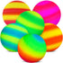 Hooqict 6 Pack 8.5 Inch Playground Balls - Inflatable Rainbow Sports Balls with Hand Pump and Portable Ball Net Bags