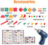 xibulun Toolbox 203Pcs Toolbox 2D/3D 3-12 Magic Montessori Play with Drill, Magic Montessori Play Bear-Themed