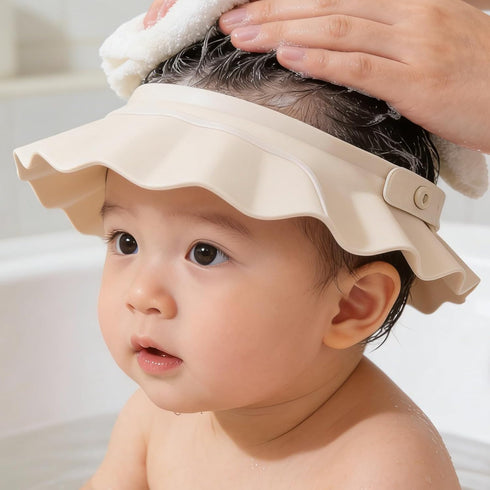ZUNOXAZ 2PCS Children Bath Visor Hat - Baby Shower Shampoo Cap - Adjustable Soft Hair Washing Guard - Bathing Hat