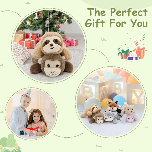 6 7 Inch Tezituor Pcs Stuffed Animals Bulk, Small Stuffed Woodland Plush Bulk, Cute Assorted Plushies Toy Gift for Kids