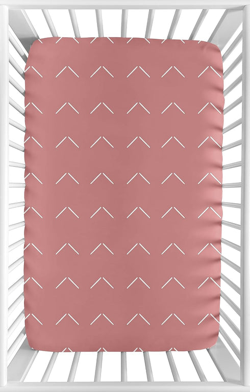 Sweet Jojo Designs Mauve Pink Boho Arrow Girl Fitted Mini Crib Sheet
