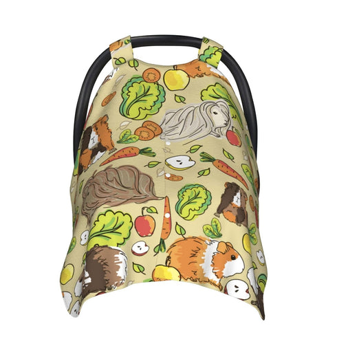 Zhbvncp Funny Guinea Pigs Baby Car Seat Cover & Breastfeeding Nursing Cover - Breathable Stretch Fabric Multi-Use