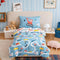PERFEMET 4-Piece Toddler Bedding Set Boys Cars Toddler Comforter with Sheets Reversible