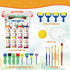 Set 3+ Early Learning Kids Paint Washable Finger Paint with Assorted Painting Brushes Sponges Portable Case for Kids