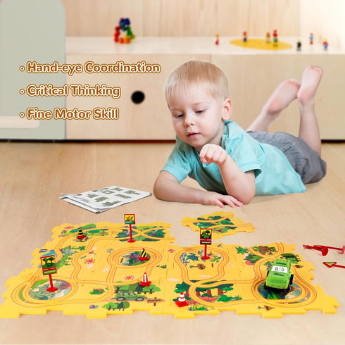 3-5, Set, 3 4 5 6 3 4 5 6 3 Plastic Floor Puzzles for Kids Ages Puzzle Track Car Play Educational Montessori Toys