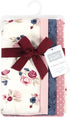 Multipack, 8-Pack, Hudson Baby Cotton Poly Flannel Burp Cloths Dusty Rose Floral One Size