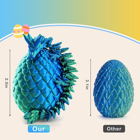 6 3D 1 Set, Mydethun PCS Printed Dragon Eggs, Glow in the Dark Dragon - Customizable Lore Cards, Articulated Fidget Toy