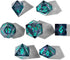 HEIMDALLR Liquid Core Dice Set with LED Display Case - 7-PC Hand-Painted DND Dice Set (Midnight Sea)