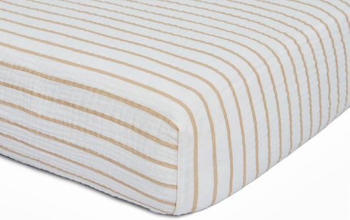 Meracorallo Muslin Fitted Crib Sheet, Soft and Breathable Baby Crib Sheet for Standard Crib and Toddler Mattresses