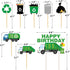 Bessmoso 56 Pcs Garbage Truck Birthday Decoration, Trash Truck Banner, Latex Balloons, Cake Topper, Baby Shower Supplies