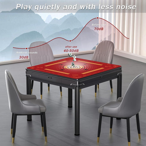 2F22E Mahjong Mat with Rules Card, Noise Reduction Non-Slip Mahjong Mat for Table Board Games Table Mat, Card Games