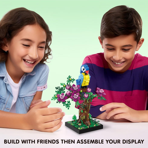 Micro Brick Flower Parrot Toy Building Sets, Home Decor and Office Art Creative Gift, DIY Plant Model for Adults, for Teens Ages 8+ Kids