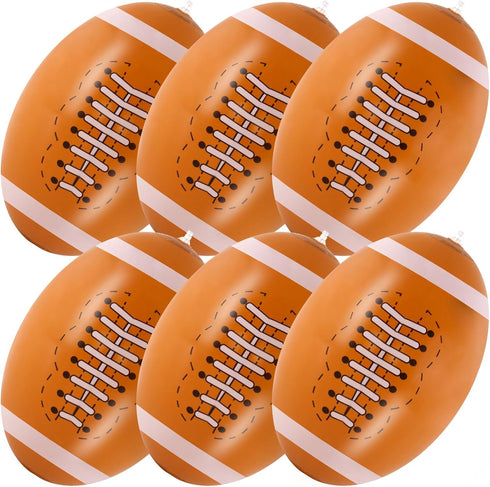 6 Pcs Giant Inflatable Footballs - 16 Inch Blow Up Toys for Summer Pool and Beach Games