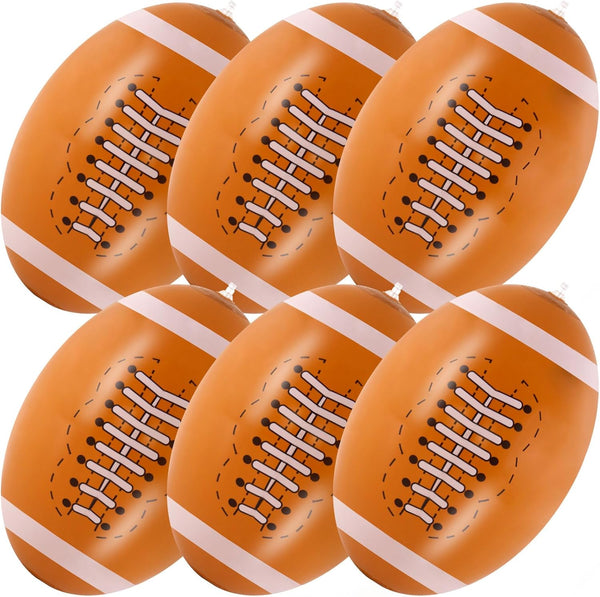6 Pcs Giant Inflatable Footballs - 16 Inch Blow Up Toys for Summer Pool and Beach Games