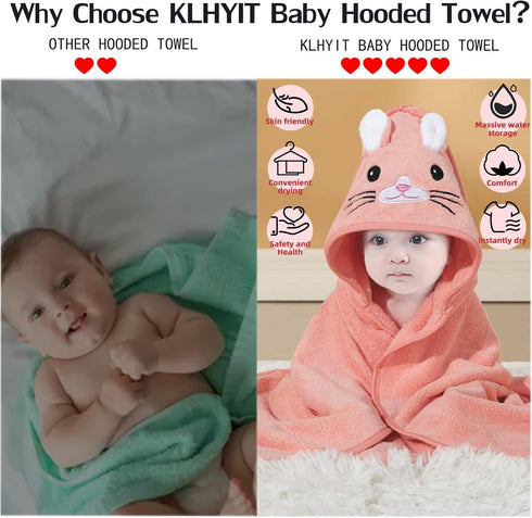 4Pack 31.5x31.5 Set Baby Bath Towel with Hooded Absorbent Soft Hooded Towel for Newborns Unisex in Bath Towel Gift