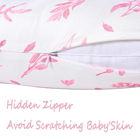 2-Pack 22.5"x18" Nursing Pillow Covers,Ultra-Soft Stretchy Breastfeeding Pillowcase for Baby Boys Girls, Fits