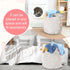 Sunnymove 17.5" 20.8" Pink D x H Pom Pom Basket Bin Large Cotton Canvas Laundry Hamper Baby Girl Laundry Basket