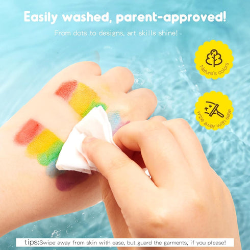Jar Melo Washable Dot Markers, 8 Colors Dot Paints with 108 PDF & 10 Physical Activity Papers, Non-Toxic Bingo Daubers
