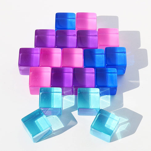 Rainbow Acrylic Gem Cubes Blocks, Educational Sensory Training Crystal Toys for Babies, Learn Color & Stacking