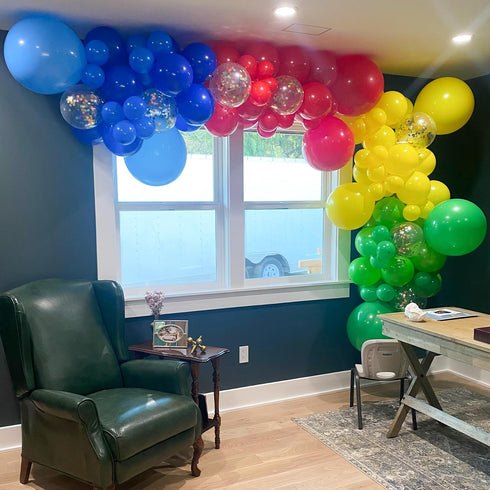 Red Blue Yellow Green Balloon Set, 12 Inch Helium Balloons for Video Game Party Rainbow Kid Birthday Carnival